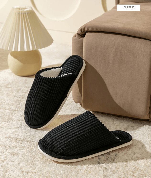 Mens Winter Plush Slippers Non Slip Indoor Comfort Shoes 1