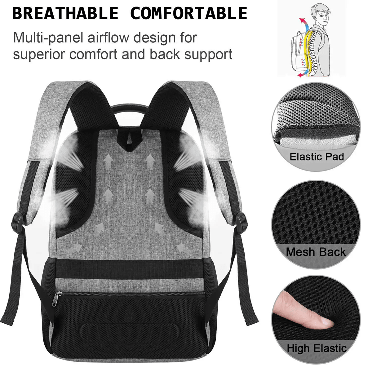 Mens Travel Backpack Waterproof Laptop And Camera Bag With Large Capacity 1