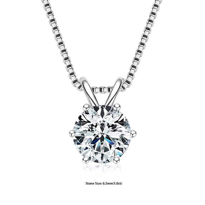 RAPRGOLD Moissanite Solitaire Pendant Necklace  S925 Sterling Silver Jewelry For Women 9