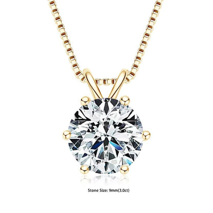 RAPRGOLD Moissanite Solitaire Pendant Necklace  S925 Sterling Silver Jewelry For Women 11