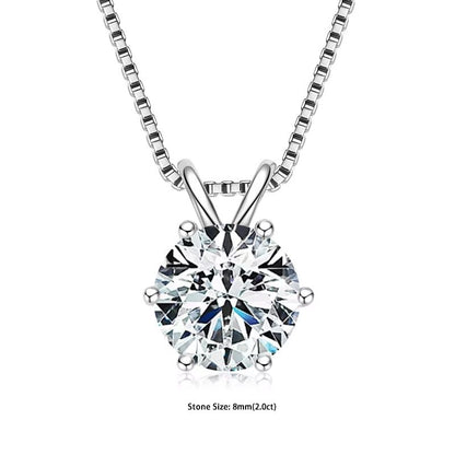 RAPRGOLD Moissanite Solitaire Pendant Necklace  S925 Sterling Silver Jewelry For Women 12