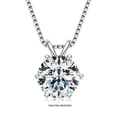 RAPRGOLD Moissanite Solitaire Pendant Necklace  S925 Sterling Silver Jewelry For Women 13