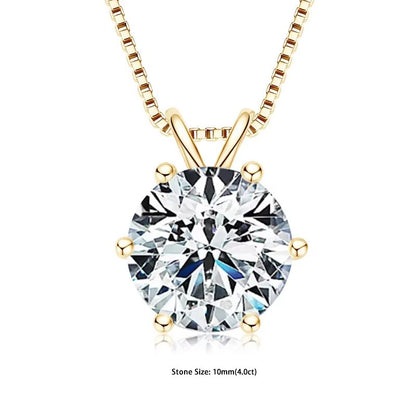 RAPRGOLD Moissanite Solitaire Pendant Necklace  S925 Sterling Silver Jewelry For Women 15