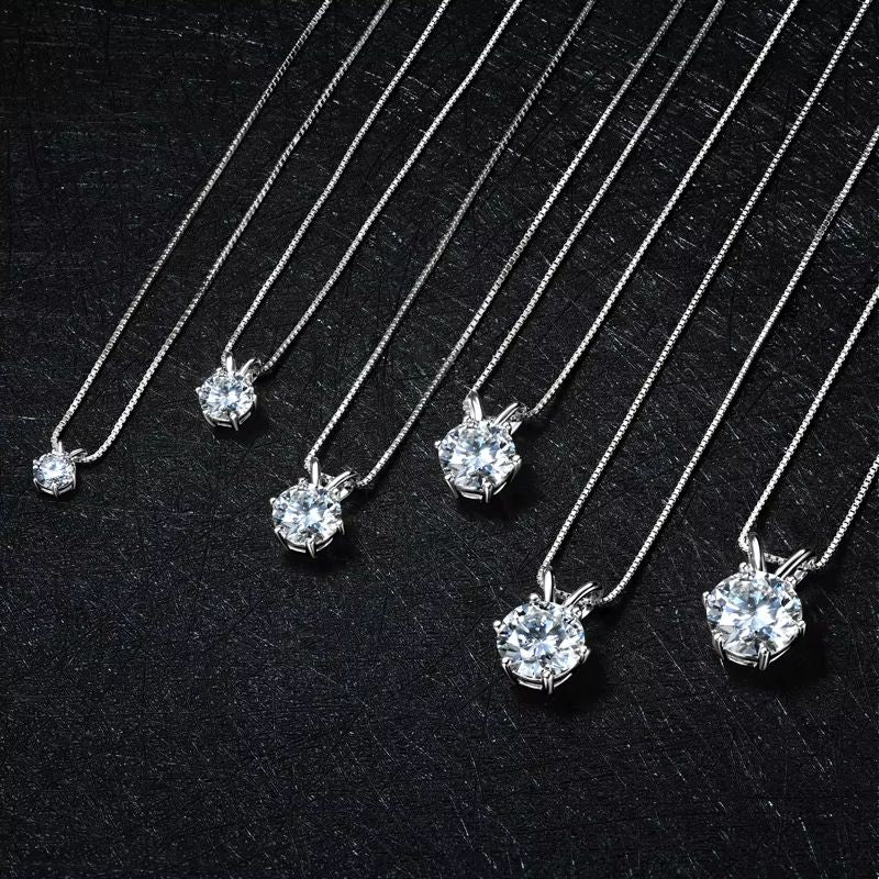 RAPRGOLD Moissanite Solitaire Pendant Necklace  S925 Sterling Silver Jewelry For Women 2