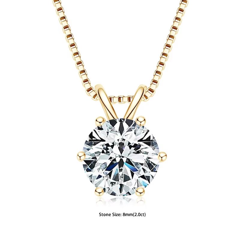 RAPRGOLD Moissanite Solitaire Pendant Necklace  S925 Sterling Silver Jewelry For Women 3