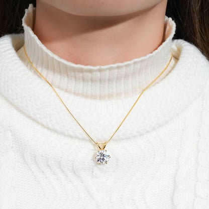 RAPRGOLD Moissanite Solitaire Pendant Necklace  S925 Sterling Silver Jewelry For Women 4