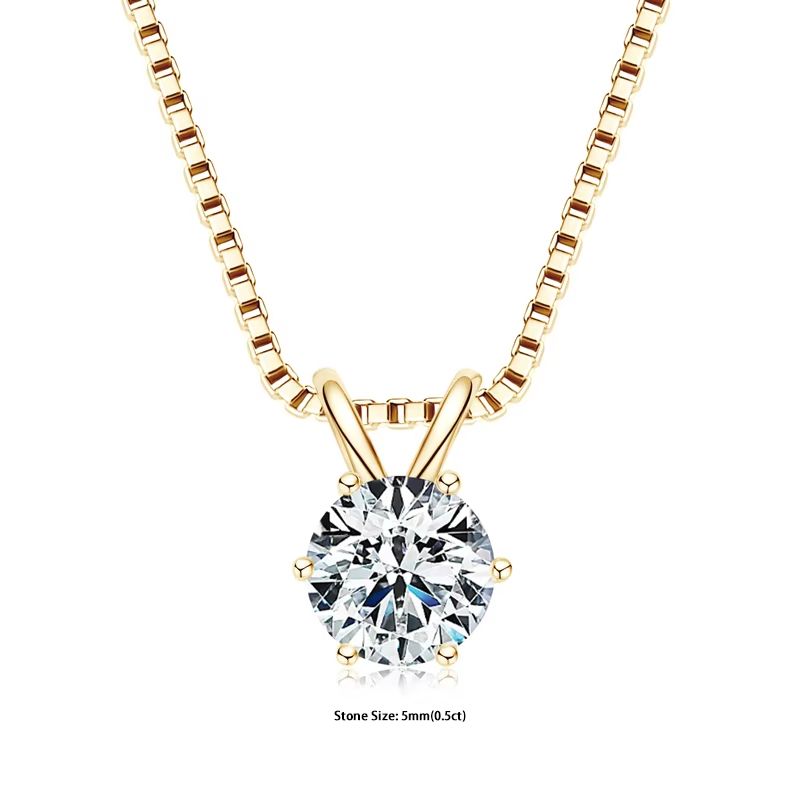 RAPRGOLD Moissanite Solitaire Pendant Necklace  S925 Sterling Silver Jewelry For Women 6