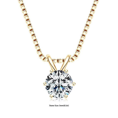 RAPRGOLD Moissanite Solitaire Pendant Necklace  S925 Sterling Silver Jewelry For Women 6