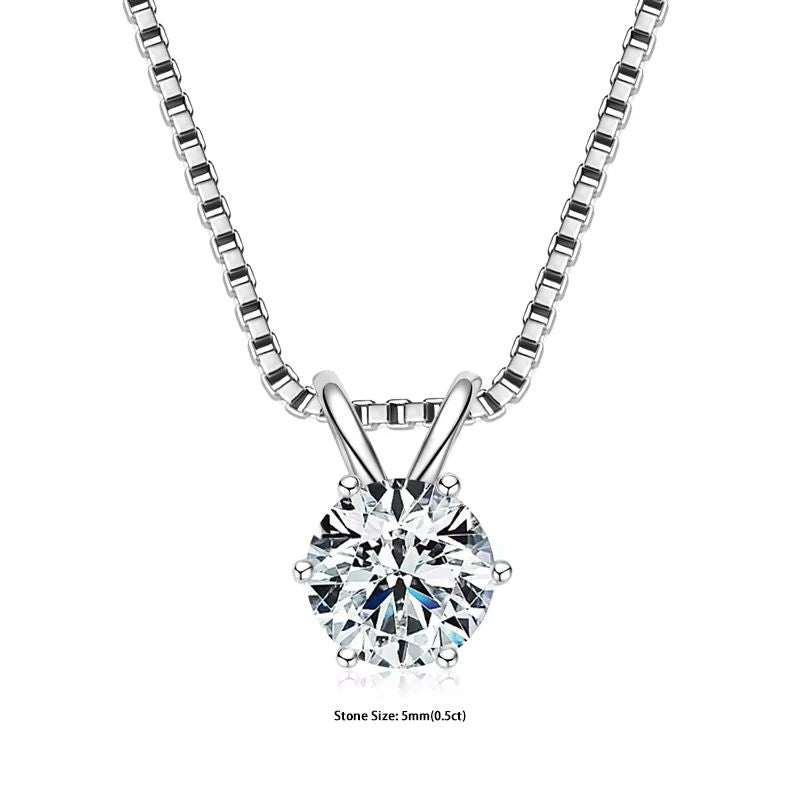 RAPRGOLD Moissanite Solitaire Pendant Necklace  S925 Sterling Silver Jewelry For Women 8