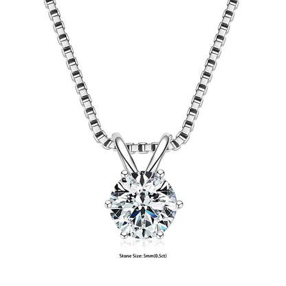 RAPRGOLD Moissanite Solitaire Pendant Necklace  S925 Sterling Silver Jewelry For Women 8