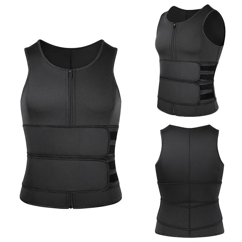 Vensslim Workout Tops Fat Burner Shapewear, Men Body Shaper Waist Trainer Vest Slimming Compression Undershirt Sauna