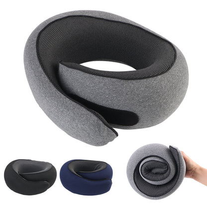 Travel Neck Pillow Memory Foam, Soft U-shaped Snail Pillow, Portable Neck Support for Nap & Noon Break Sleep