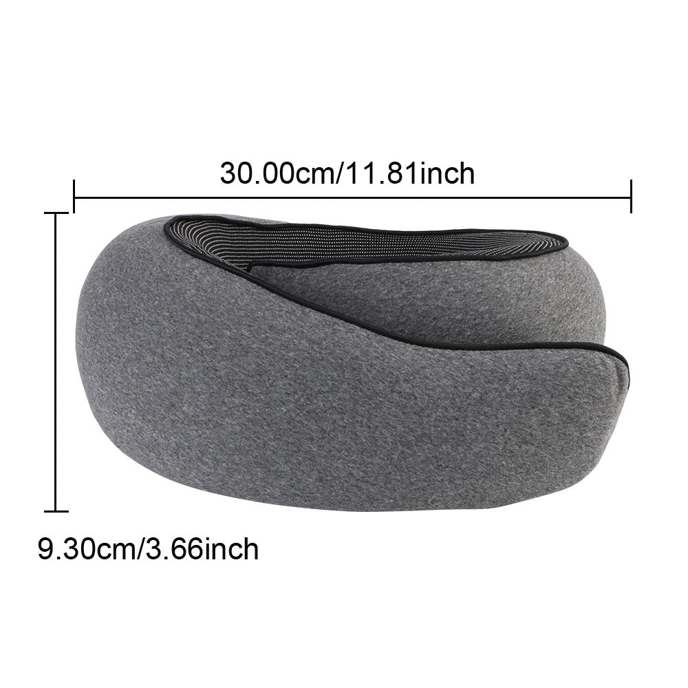 Travel Neck Pillow Memory Foam, Soft U-shaped Snail Pillow, Portable Neck Support for Nap & Noon Break Sleep
