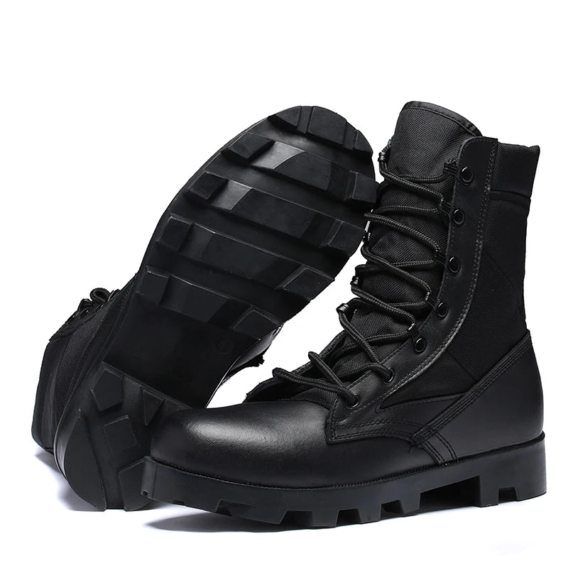 Tactical Boots for Men, Special Force Desert Boots, Outdoor Hiking Shoes, Work Safety Ankle Boots, Durable Military Comb