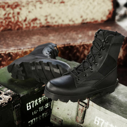 Tactical Boots for Men, Special Force Desert Boots, Outdoor Hiking Shoes, Work Safety Ankle Boots, Durable Military Comb