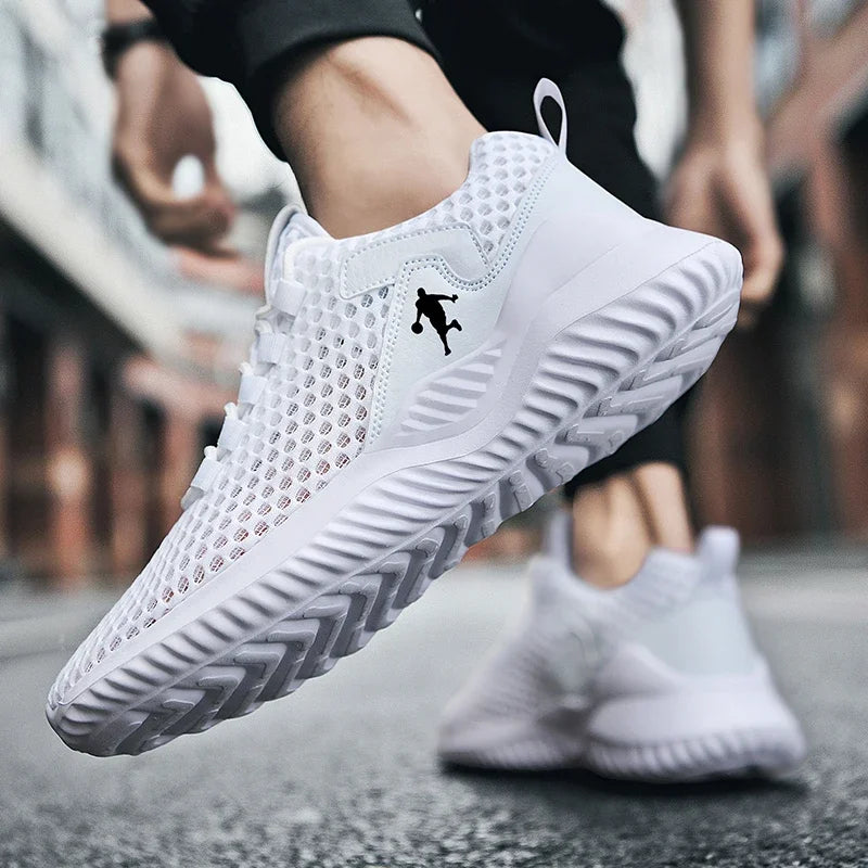 White Fashion Gym Casual Lightweight Walking Shoes High Quality Breathable Mesh Sneakers Plus Size  1