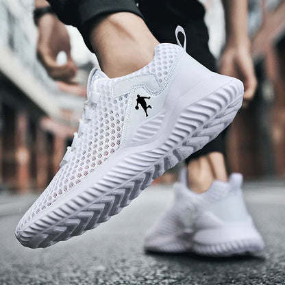 White Fashion Gym Casual Lightweight Walking Shoes High Quality Breathable Mesh Sneakers Plus Size  1