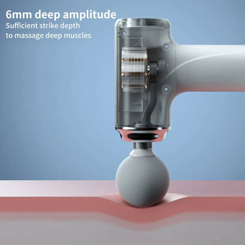 Electric Percussion Massager Body, Portable AI Fascial Massage Gun, 4 Replaceable Heads, LED Night Light for Deep