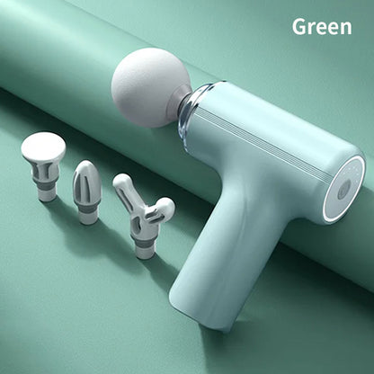 Electric Percussion Massager Body, Portable AI Fascial Massage Gun, 4 Replaceable Heads, LED Night Light for Deep