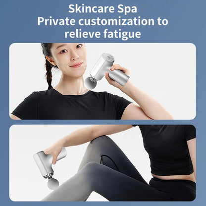 Electric Percussion Massager Body, Portable AI Fascial Massage Gun, 4 Replaceable Heads, LED Night Light for Deep