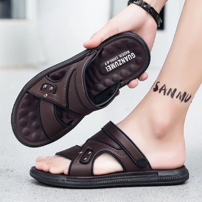 Mens Summer Sandals, Open Toe Flat Casual Shoes for Men, Outdoor Walking Sandals, Beach Shoes, Sandalias Hombre