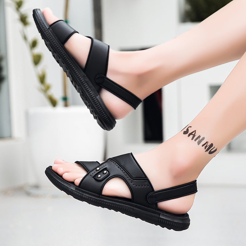 Mens Summer Sandals, Open Toe Flat Casual Shoes for Men, Outdoor Walking Sandals, Beach Shoes, Sandalias Hombre