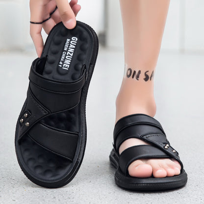 Mens Summer Sandals, Open Toe Flat Casual Shoes for Men, Outdoor Walking Sandals, Beach Shoes, Sandalias Hombre