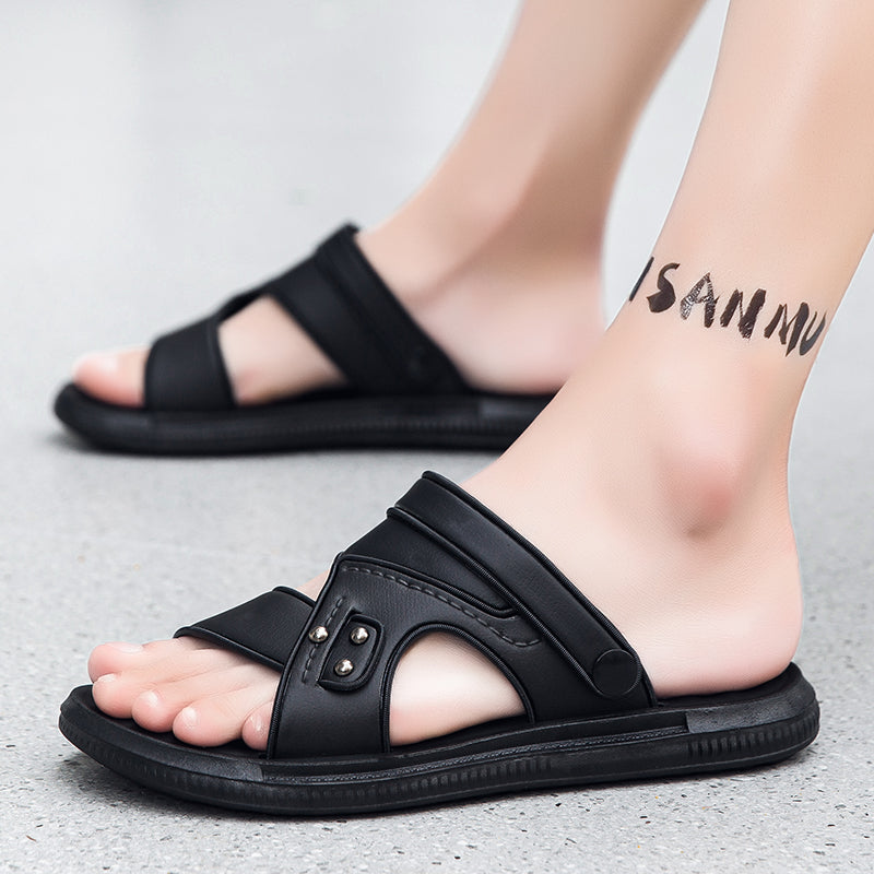 Mens Summer Sandals, Open Toe Flat Casual Shoes for Men, Outdoor Walking Sandals, Beach Shoes, Sandalias Hombre