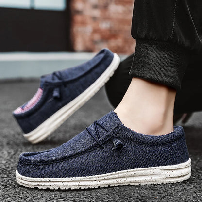 Comfortable Men Casual Shoes, Slip on Canvas Loafers, Non Slip Soft Moccasins, Summer Walking Flats Sneakers for Man