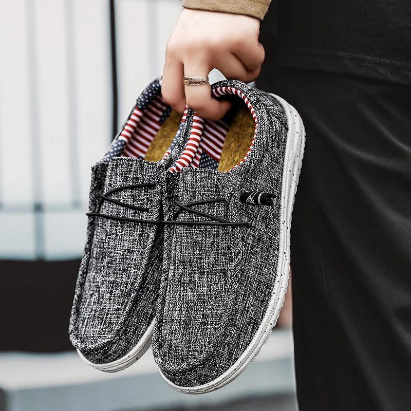 Comfortable Men Casual Shoes Slip On Canvas Loafers Non Slip Soft Moccasins Summer Walking Flats Sn 2