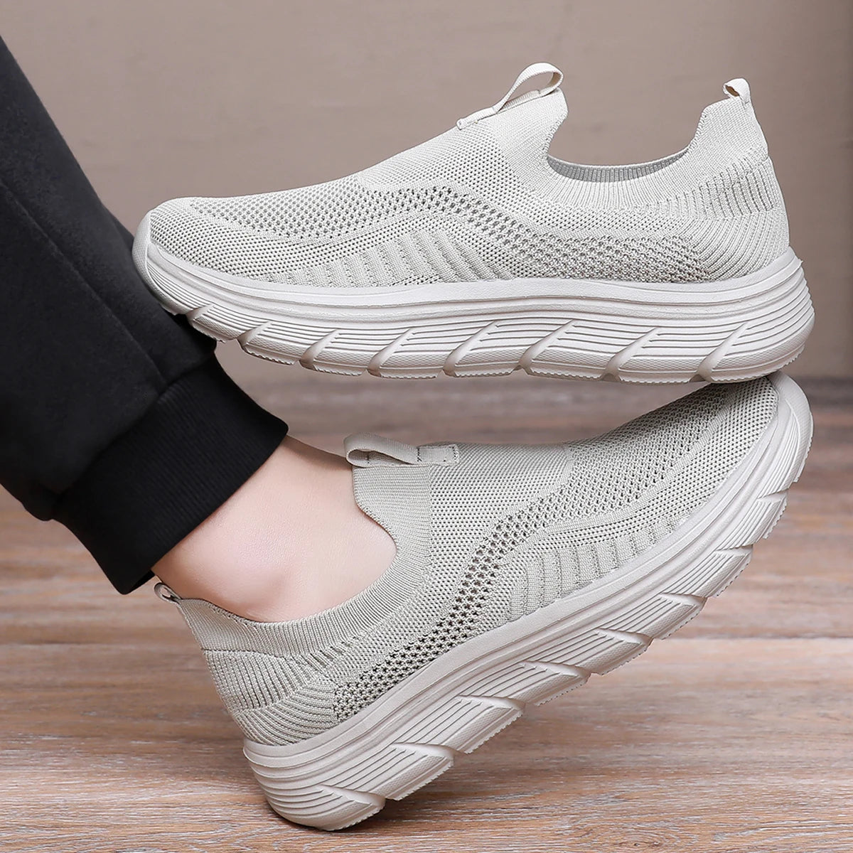 Mens Walking Shoes Lightweight Casual Mesh Sneakers Slip On Tennis Shoes Fashion Running Trainers C 4