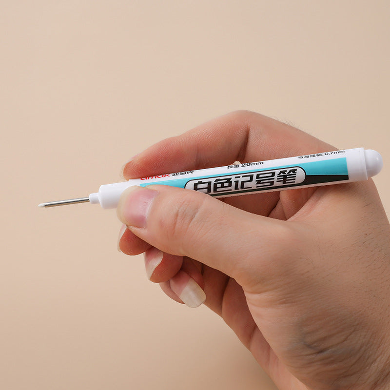 White Marker Waterproof Oily Fine Tip Pen Non Fading Glass Tire Greeting Card Courier Highlighter 4