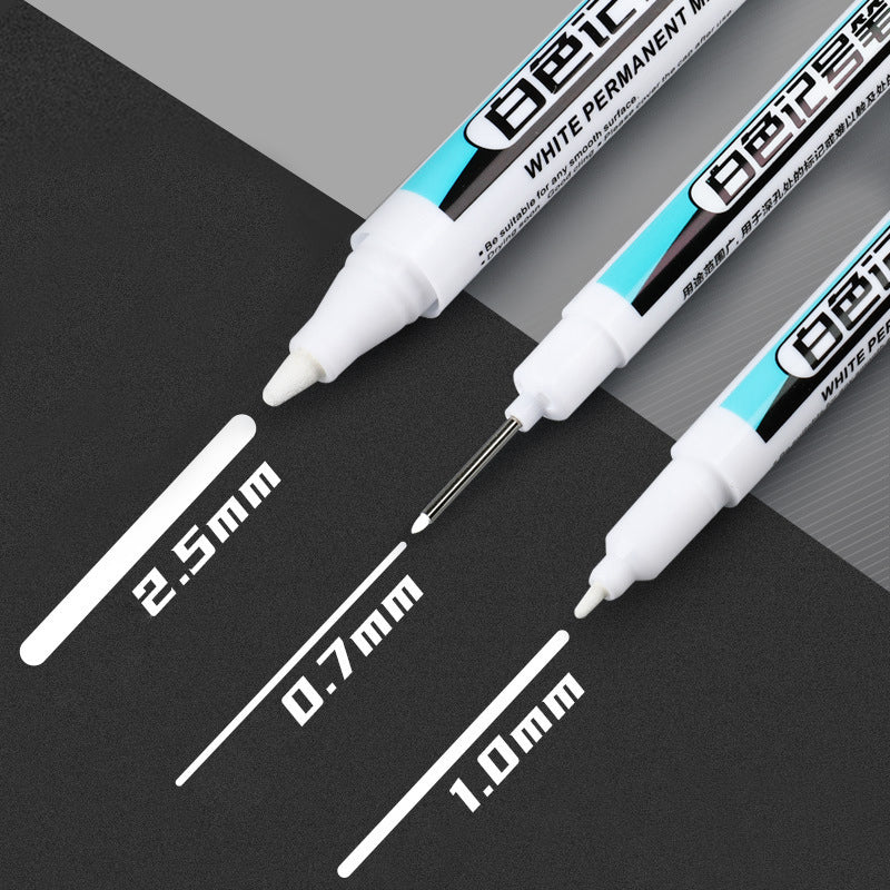 White Marker Waterproof Oily Fine Tip Pen Non Fading Glass Tire Greeting Card Courier Highlighter 9