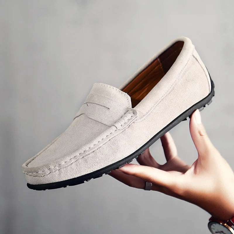 Handmade Suede Genuine Leather Mens Loafers Men Casual Shoes Fashion Men Shoes Moccasins Slip On Me 3
