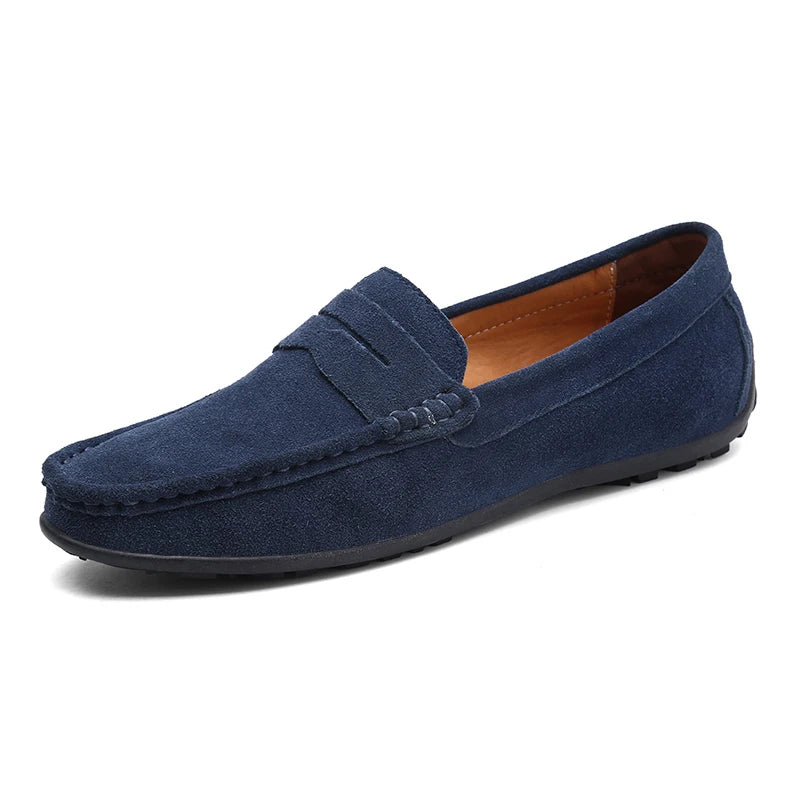 Handmade Suede Genuine Leather Mens Loafers Men Casual Shoes Fashion Men Shoes Moccasins Slip On Me 4
