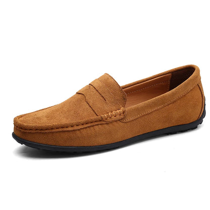 Handmade Suede Genuine Leather Mens Loafers Men Casual Shoes Fashion Men Shoes Moccasins Slip On Me 8