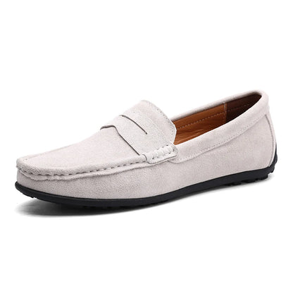 Handmade Suede Genuine Leather Mens Loafers Men Casual Shoes Fashion Men Shoes Moccasins Slip On Me 9