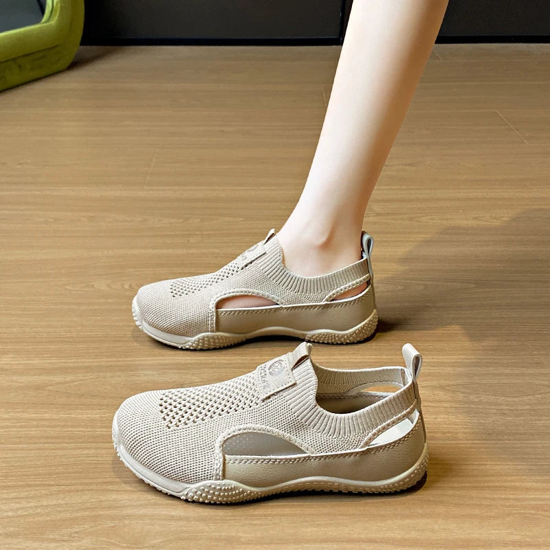 New Summer Trendy Mesh Sandals Hollow Breathable Casual Board Shoes Thick Sole Versatile Womens Vul 4