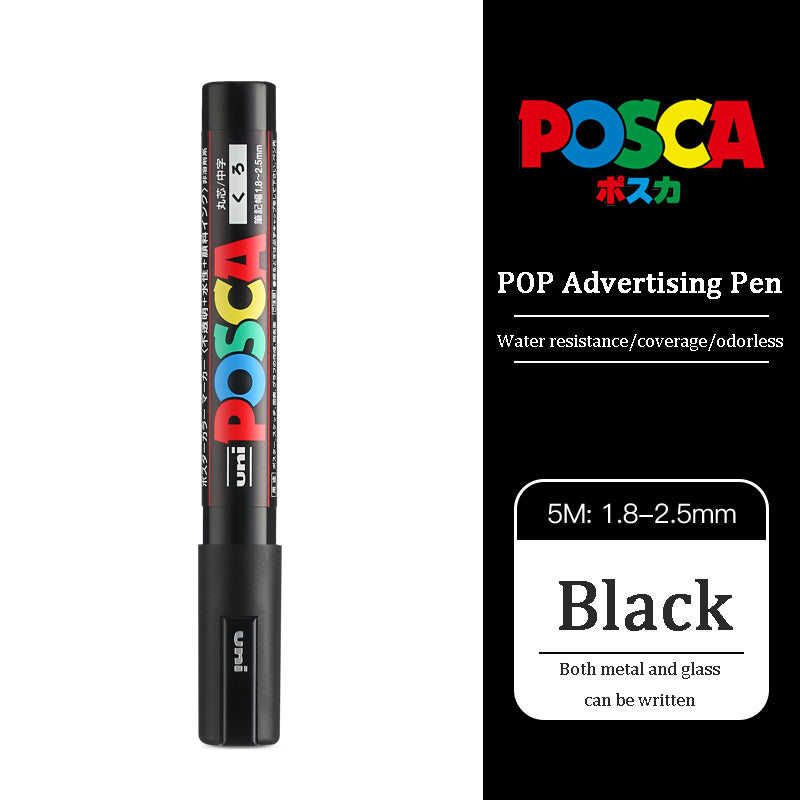 Uni Posca Acrylic Marker, PC 5M rotulador permanente, Paint Marker, POP Poster, Graffiti, Metal, Glass, Rock, Ceramics
