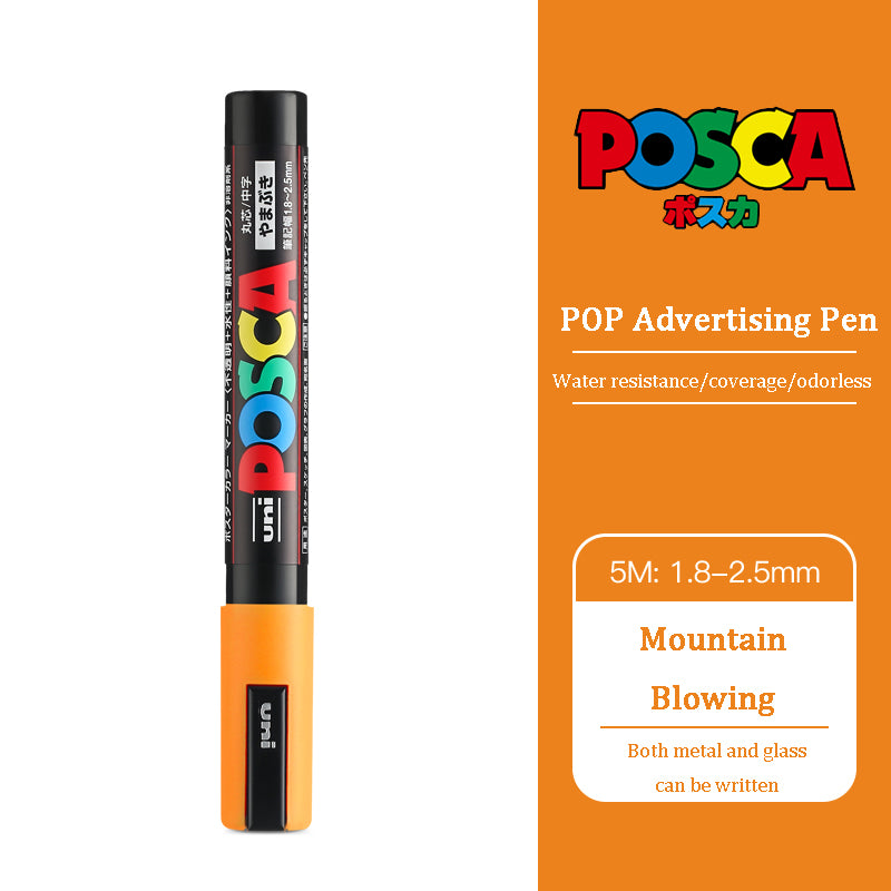 Uni Posca Acrylic Marker, PC 5M rotulador permanente, Paint Marker, POP Poster, Graffiti, Metal, Glass, Rock, Ceramics