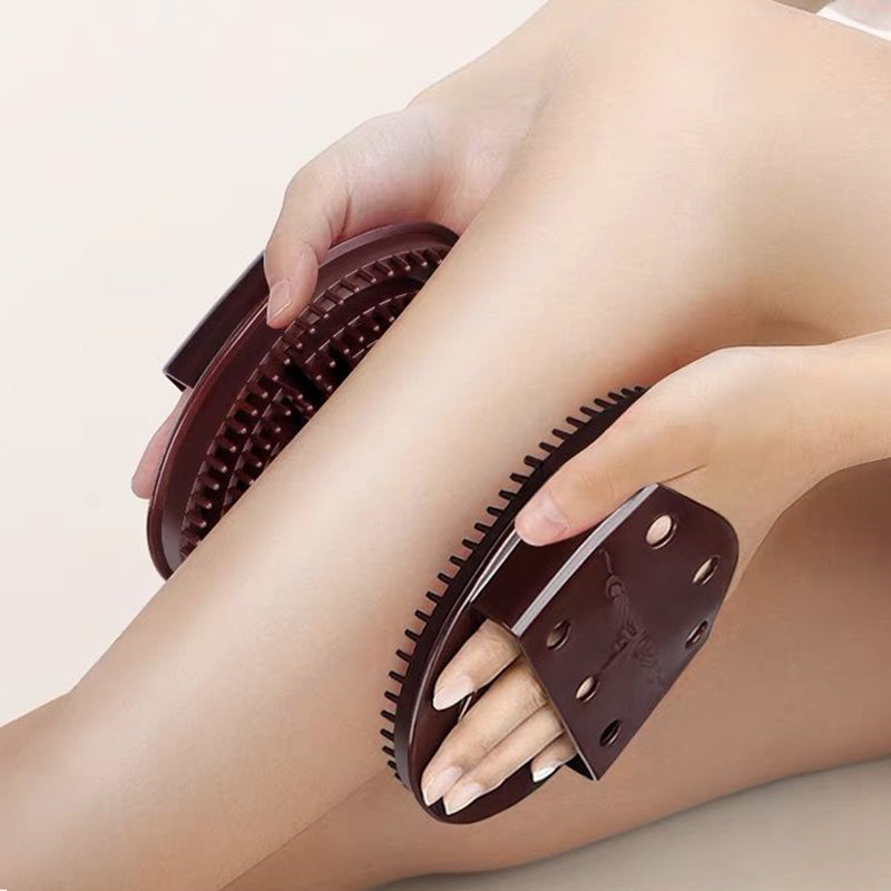 Set Of 2 Brown Massage Brushes Body Meridian Weight Loss Brush Home Salon Beauty Care 1