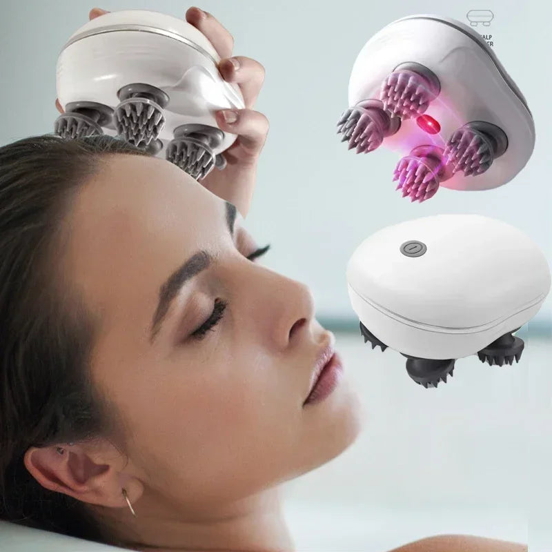 Red Light Therapy Head Massager, Electric Scalp & Body Relax Massage Tool, Muscle Fatigue & Stress Relief