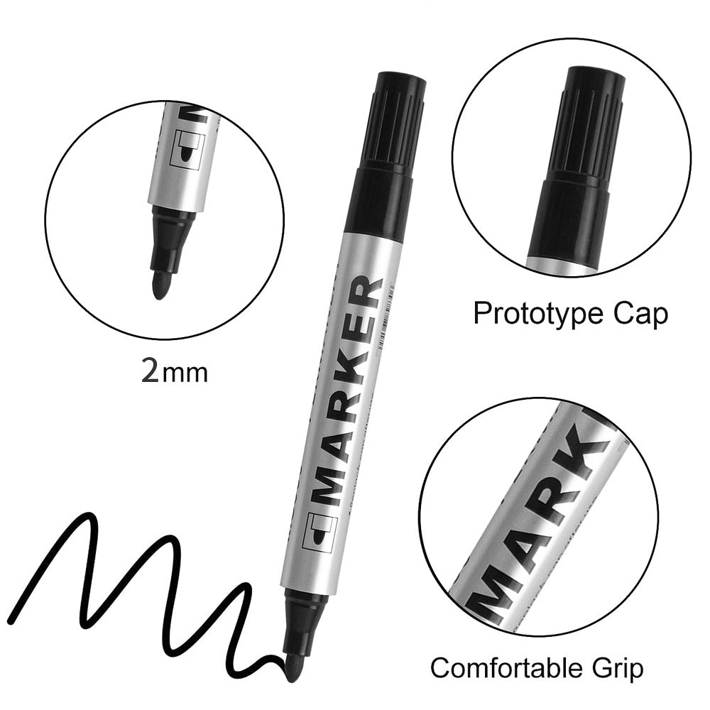 Permanent Art Marker Pen Fine Point Waterproof Ink ThinCrude Color Marker Pens Black Blue Red Ink 2 1
