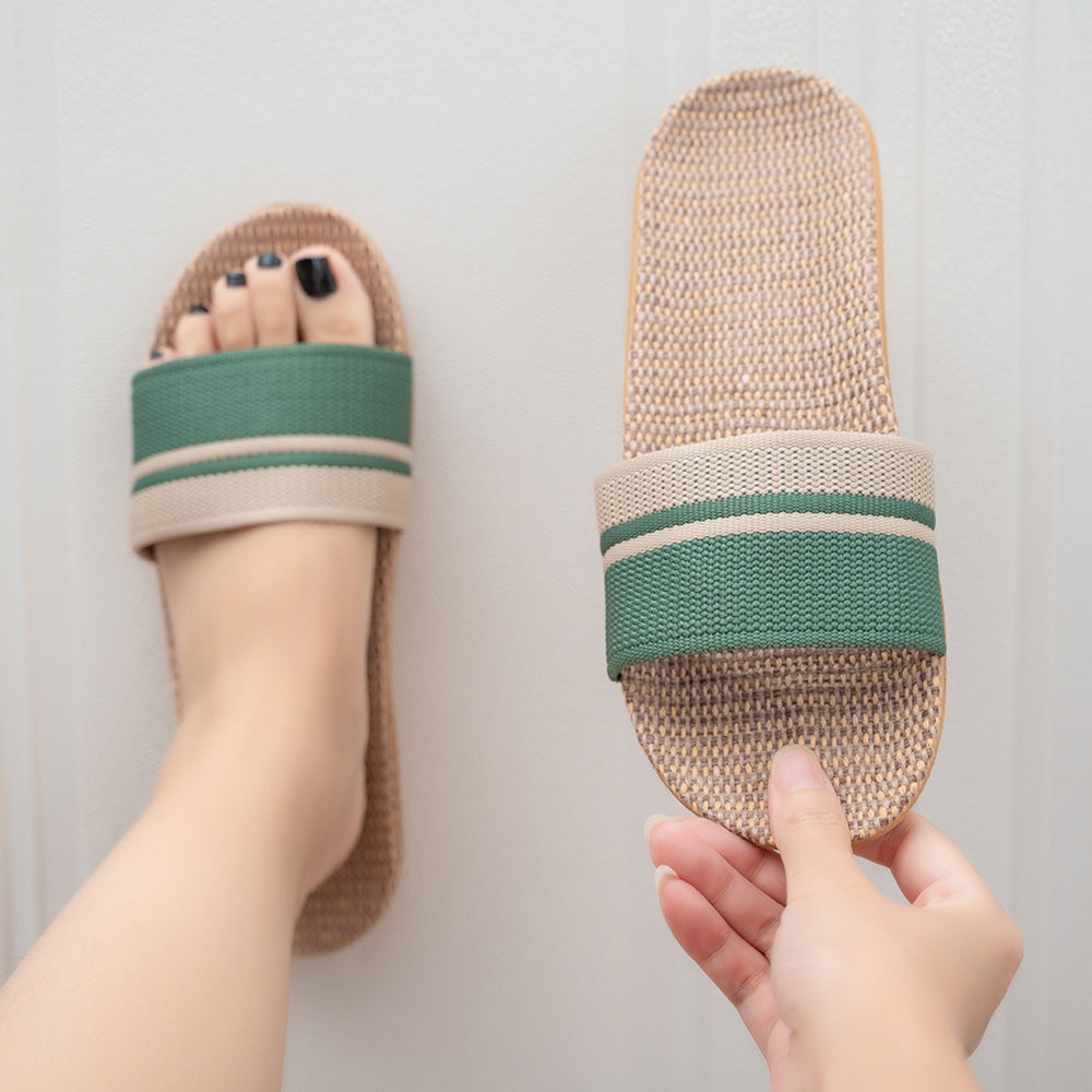 Lightweight Summer Women Slippers AntiSlip Indoor Linen Slippers Home Soft Shoes Comfortable Breath 1