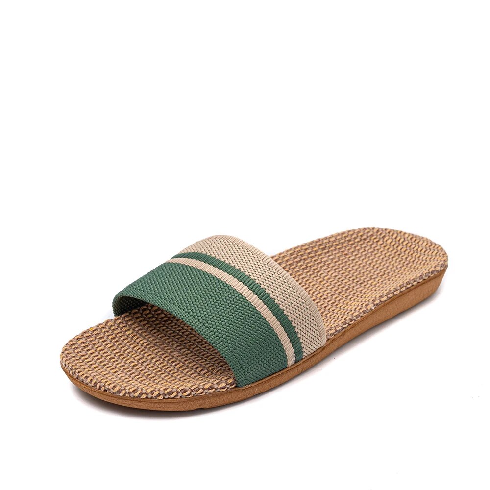 Lightweight Summer Women Slippers AntiSlip Indoor Linen Slippers Home Soft Shoes Comfortable Breath 7
