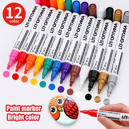 12color Waterproof Paint Marker for Car Paint Wood Ceramics Tires Shoes Metal Paint Mending Pen