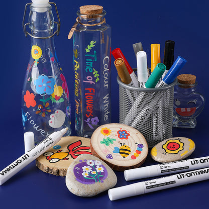 12color Waterproof Paint Marker For Car Paint Wood Ceramics Tires Shoes Metal Paint Mending Pen 2