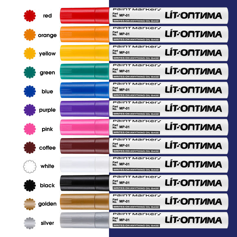 12color Waterproof Paint Marker For Car Paint Wood Ceramics Tires Shoes Metal Paint Mending Pen 4