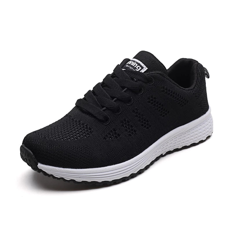 Fashion Women Casual Shoes Breathable Mesh Flat Sneakers Gym Vulcanized Shoes White Female Walking  4