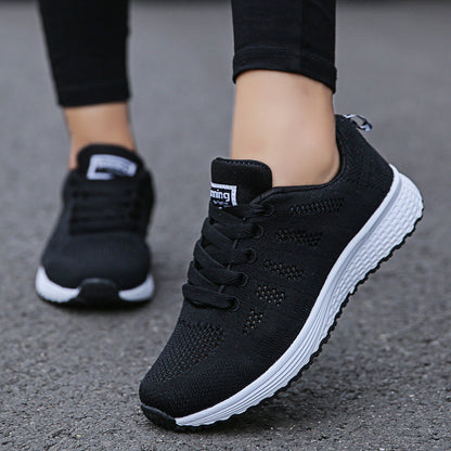 Fashion Women Casual Shoes Breathable Mesh Flat Sneakers Gym Vulcanized Shoes White Female Walking  8